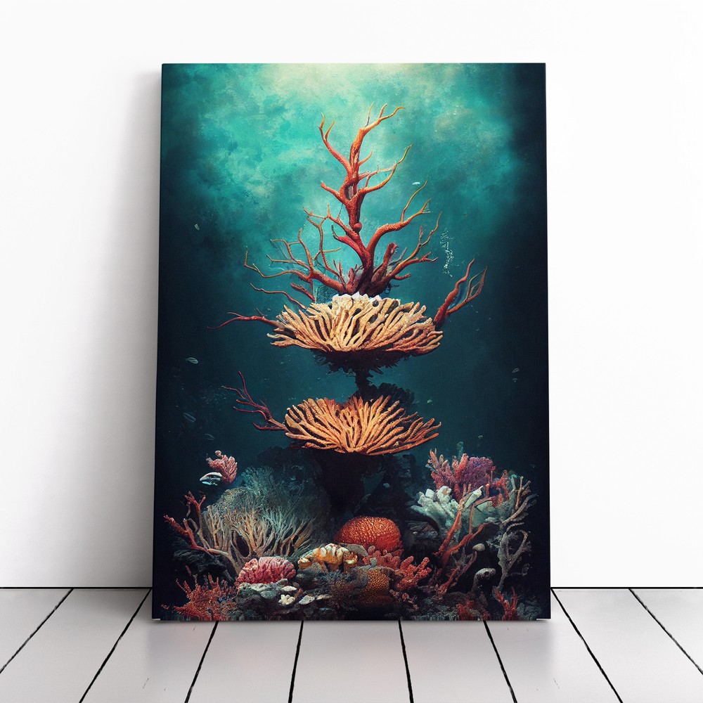 The Beautiful Coral Reef Canvas Wall Art Print Framed Picture Decor Dining Room