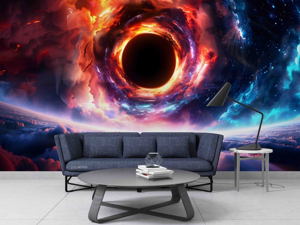3D Space Black Hole Illustration Wall Murals Wallpaper Murals Wall Sticker