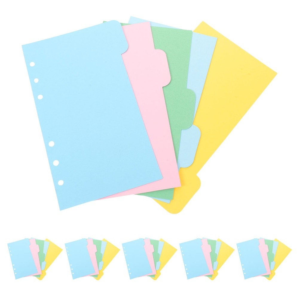 6 Sets Handbook Paging Paper Binder Folder Divider Cardboard Notebook Dividers