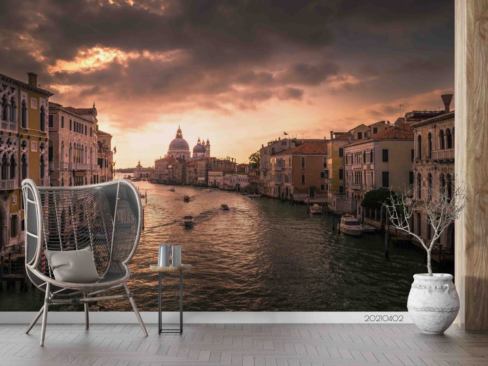 3D Venice City Sunset Landscape Wall Murals Wallpaper Murals Wall Sticker