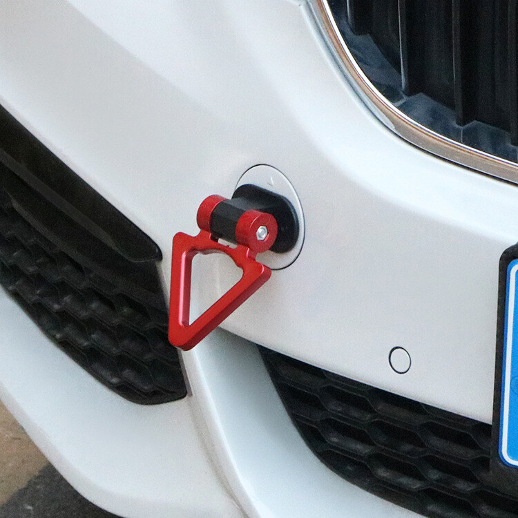 Red Triangle Racing Tow Hook Sticker for Car Front Rear Exterior