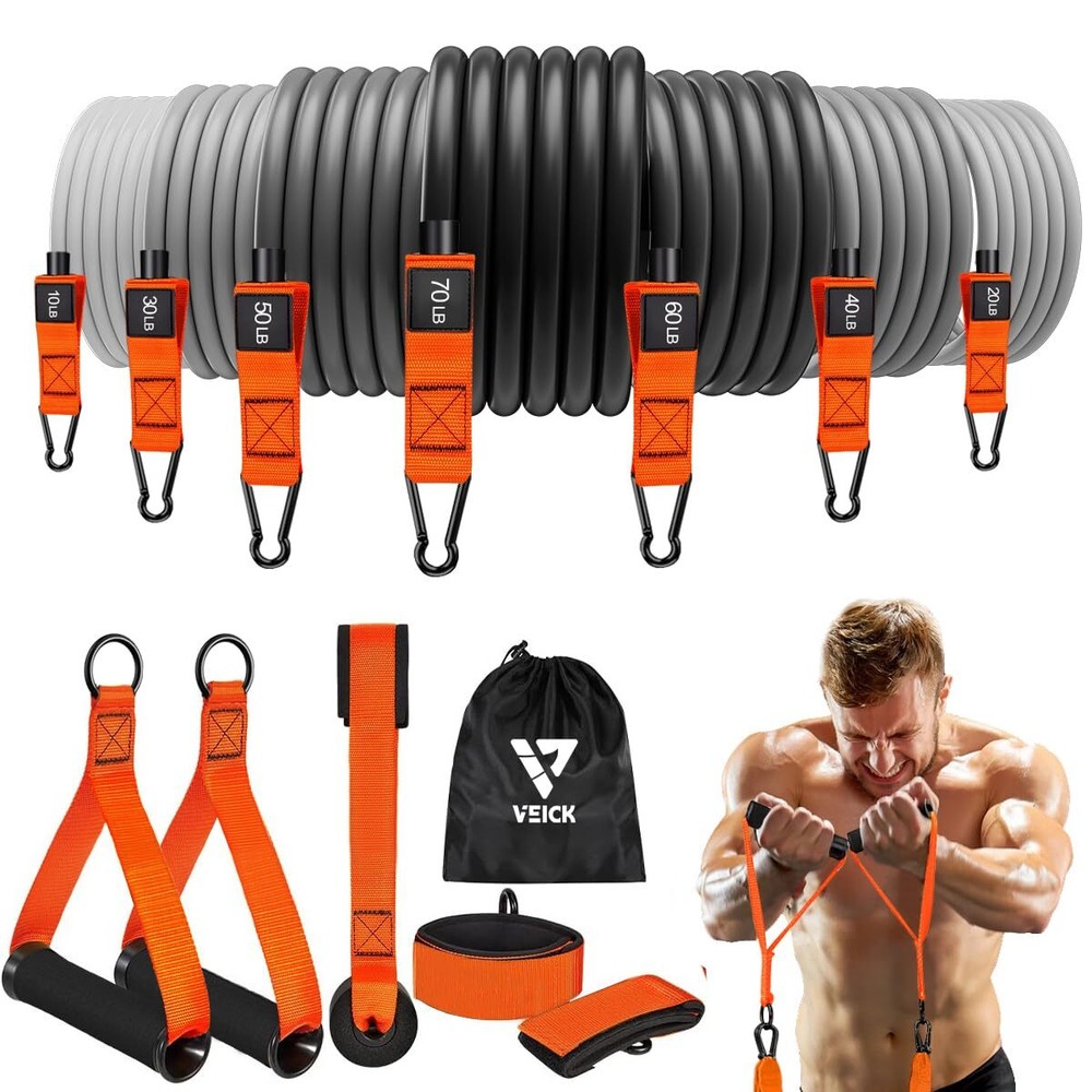 Resistance Bands for Working Out, Exercise Bands with Handles, Elastic Workou...