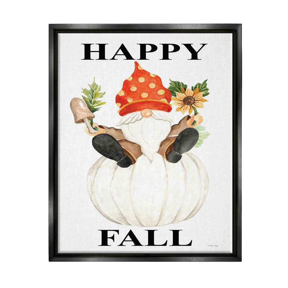 Happy Fall Whimsical Gnome Floating Framed Wall Art, Design by Cindy Jacobs