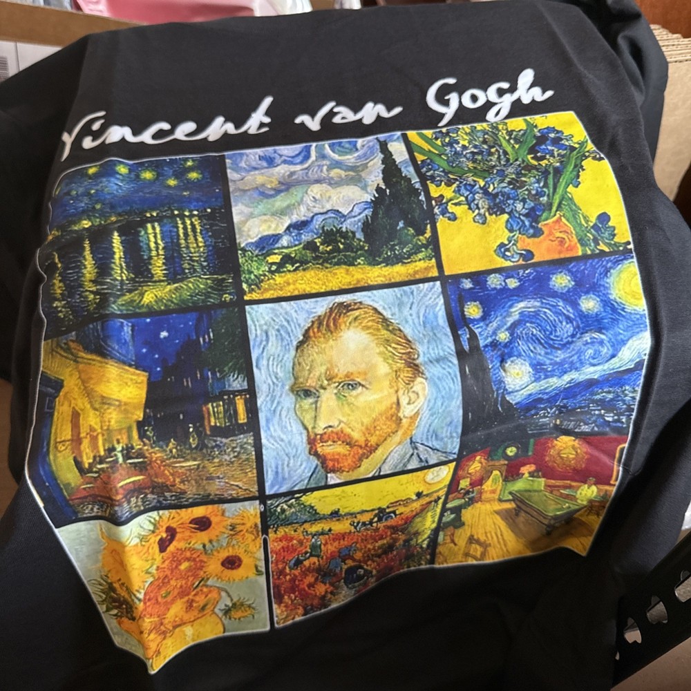 Vincent Van Gogh T-Shirt Large Cotton NEW Shipping Included