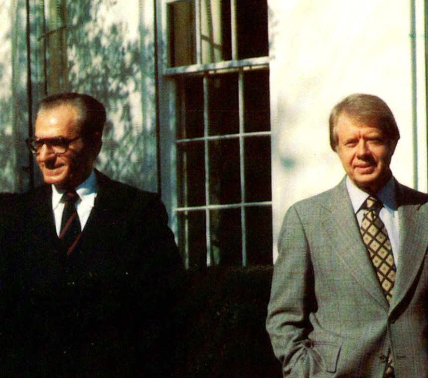 Vintage Postcard 39th President Jimmy Carter & Shah Mohammed Rez Pahlavi c1980