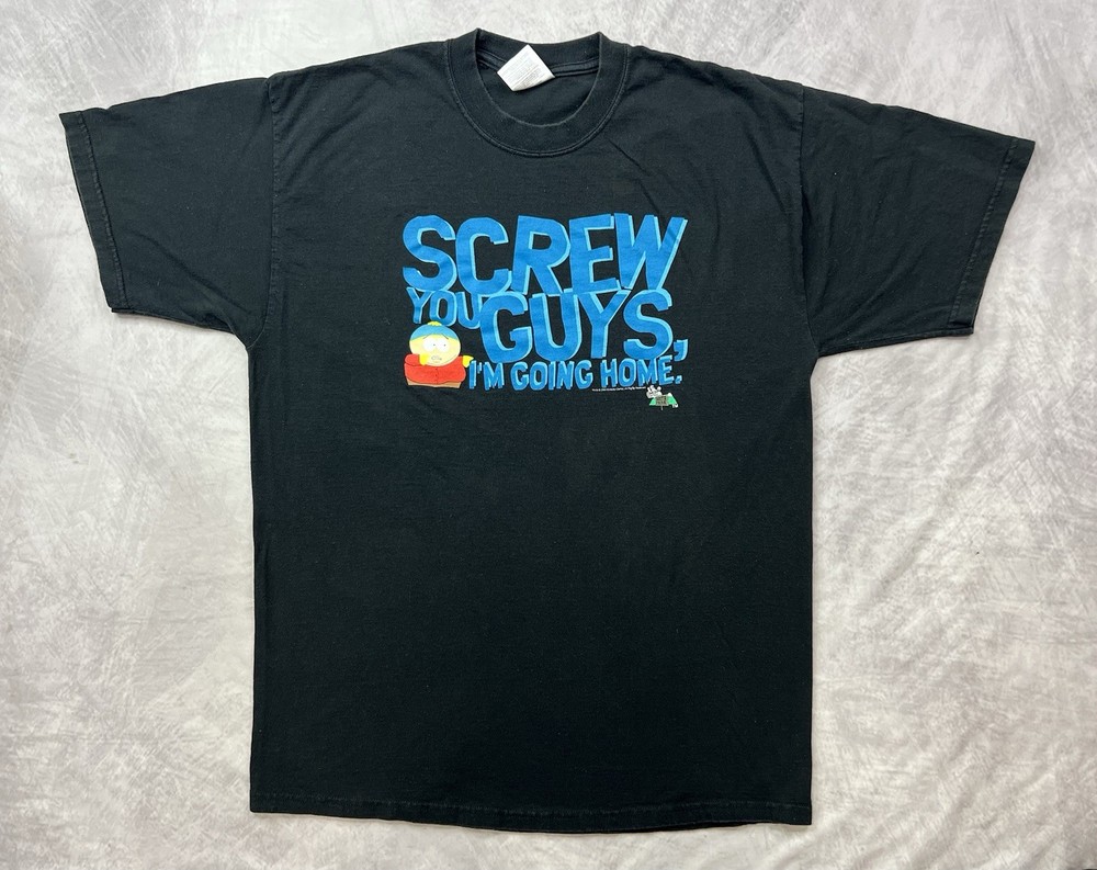 Vintage 2003 South Park Screw You Guys Eric Cartman Cartoon Shirt Size XL