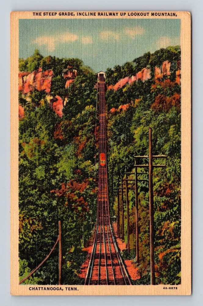 Chattanooga TN-Tennessee, Incline Railway Up Lookout Mountain, Vintage Postcard