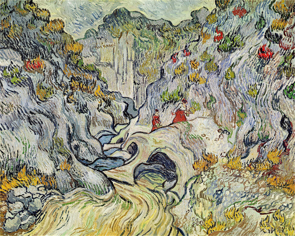 van Gogh Abstract Hand-painted Oil Painting A Path through a Ravine Livine Room