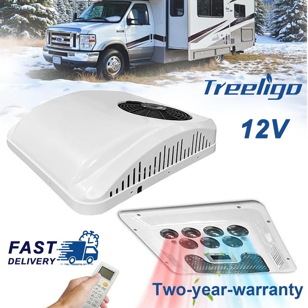 12V RV Rooftop 2 in 1 Cool&Heat  Air Conditioner A/C Unit For Trailer Motorhome