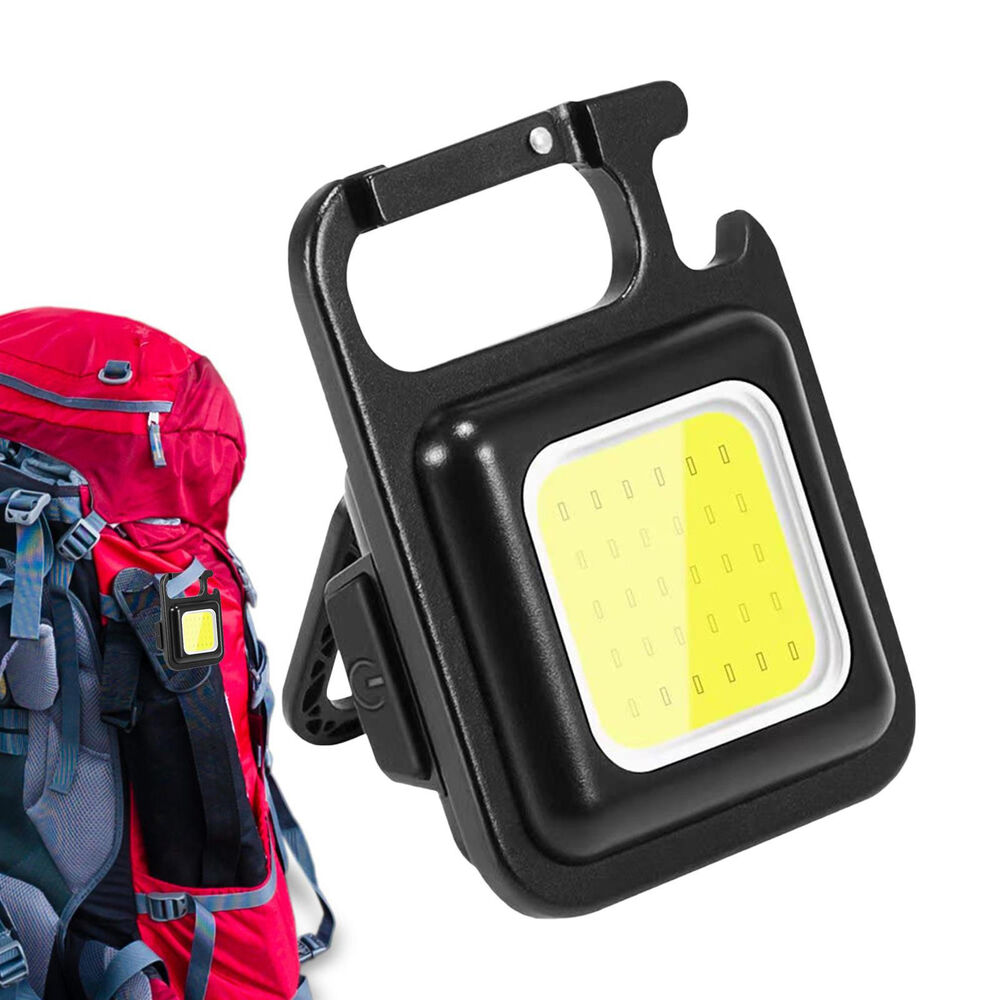 Mini USB Rechargeable LED Flashlight COB Work Lamp Torch Portable Keychain Light