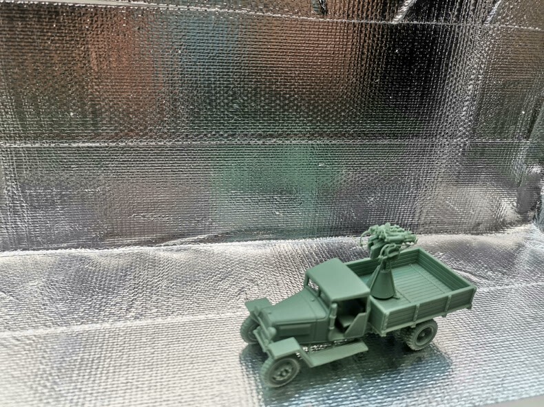 3D printed 1/72 WWII Soviet GAZ-AA truck-mounted ZPU heavy machine gun model kit