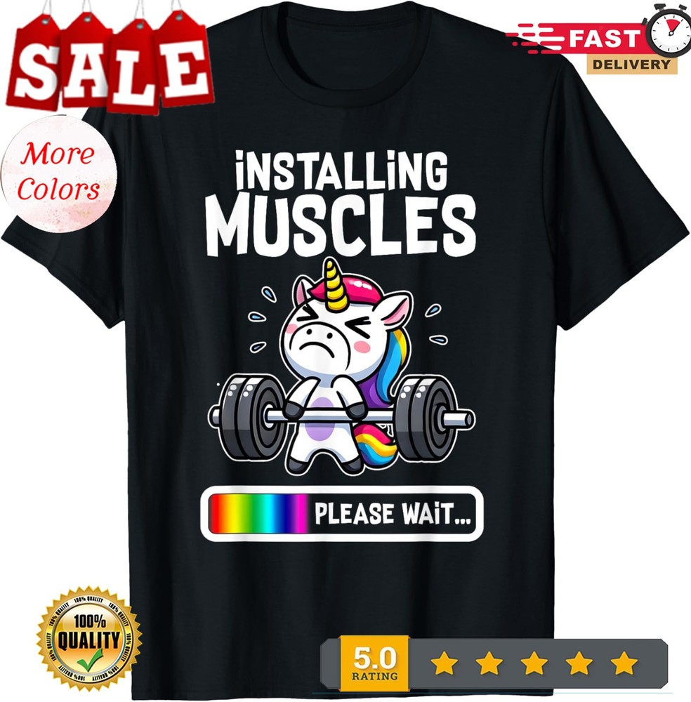 Unicorn Workout Gym Fitness Weightlifting Gift Funny Unisex T-Shirt