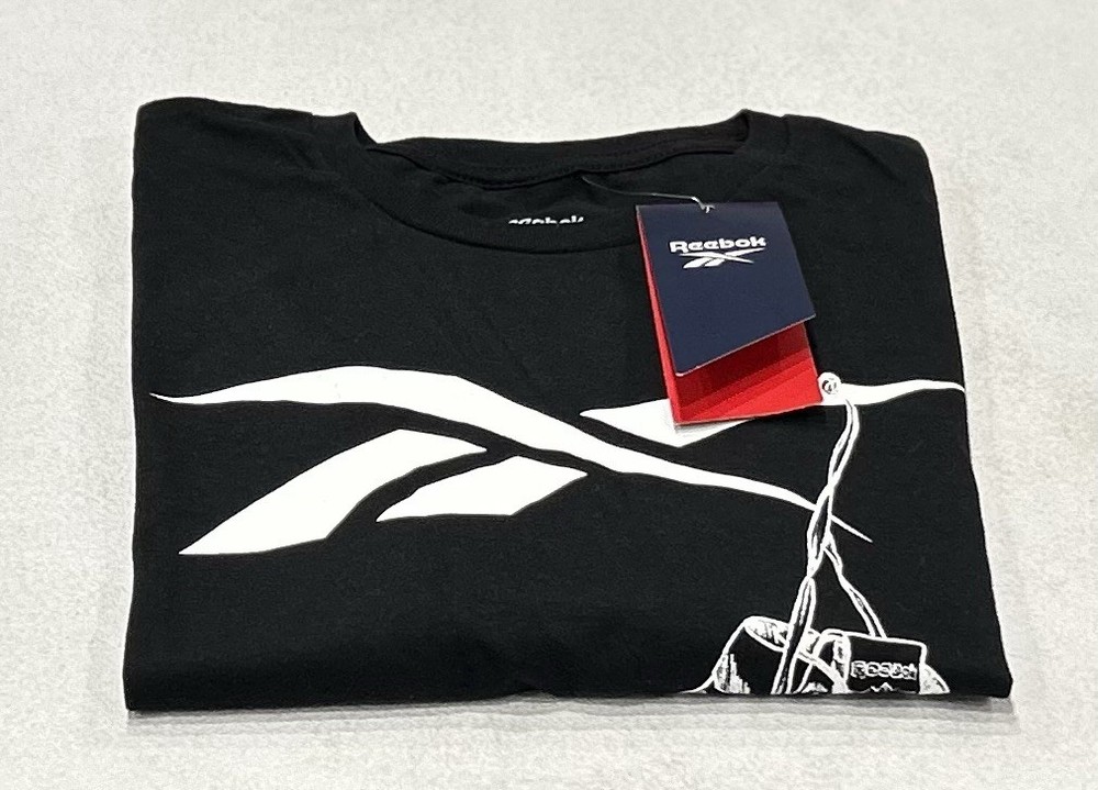 Reebok Men's Regular Fit Short Sleeve Graphic T-Shirt, Black, Size S