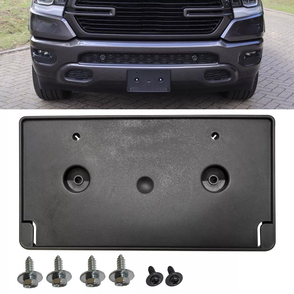 1x Front Bumper License Plate Frame Bracket Holder For 2019-22 DODGE RAM 1500 DT