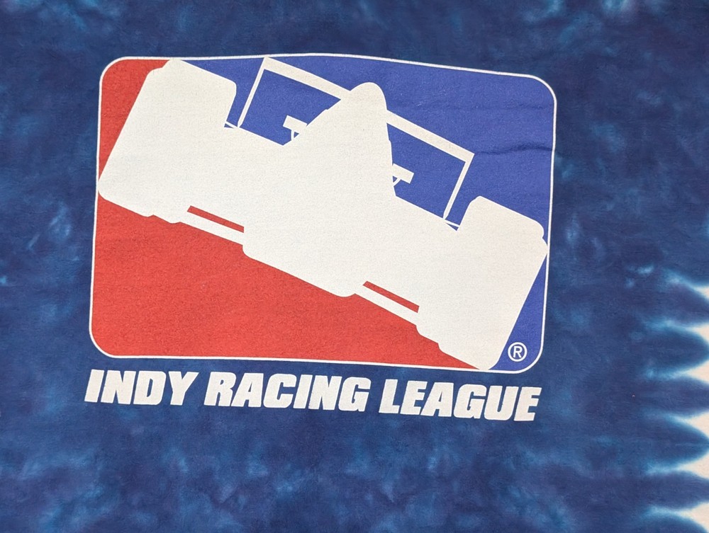 Liquid Blue Mens T-shirt Tie-Dye Vintage Indy Racing League Cloth Tag 2XL #6386