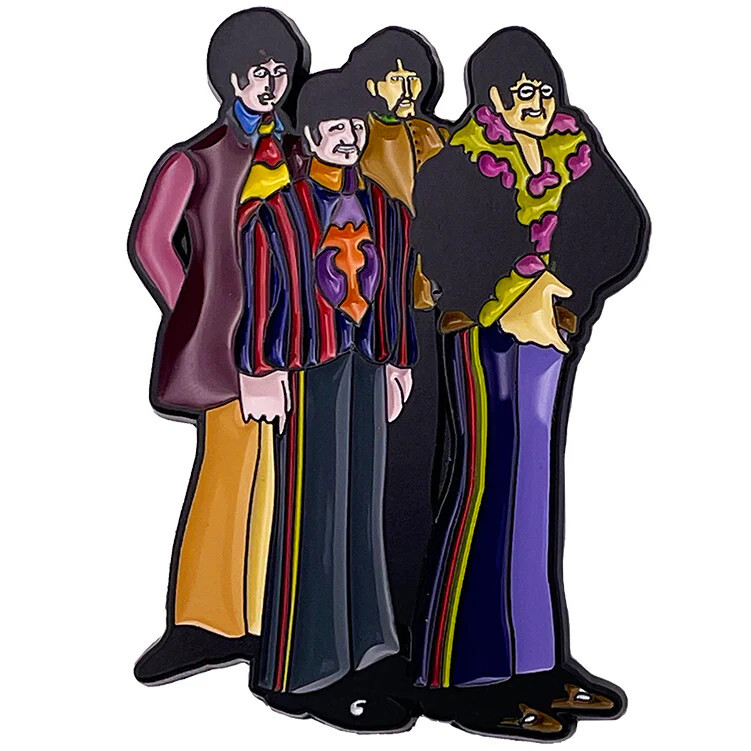 The Beatles Yellow Submarine Embossed Enamel Lapel Pin Badge NEW