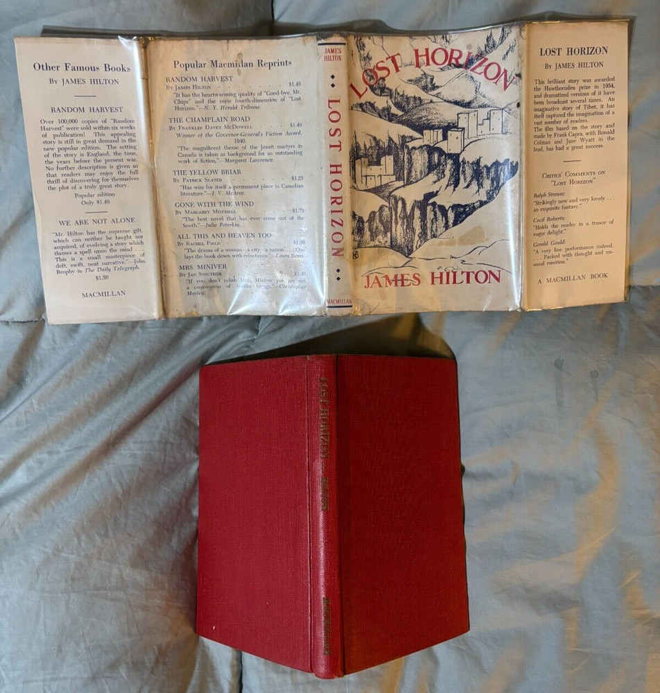 Lost Horizon by Hilton Canada First Edition movie tie-in DJ VG+ 1943