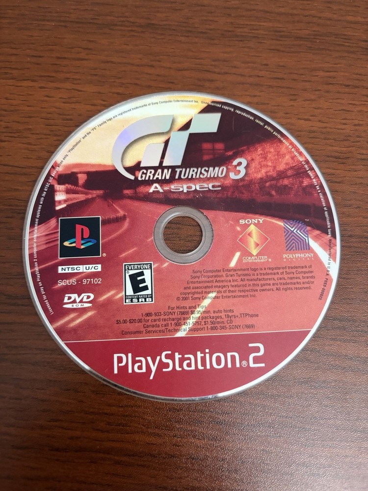 Gran Turismo 3 A-Spec Greatest Hits Sony PlayStation 2 PS2 Game Disc Only Tested