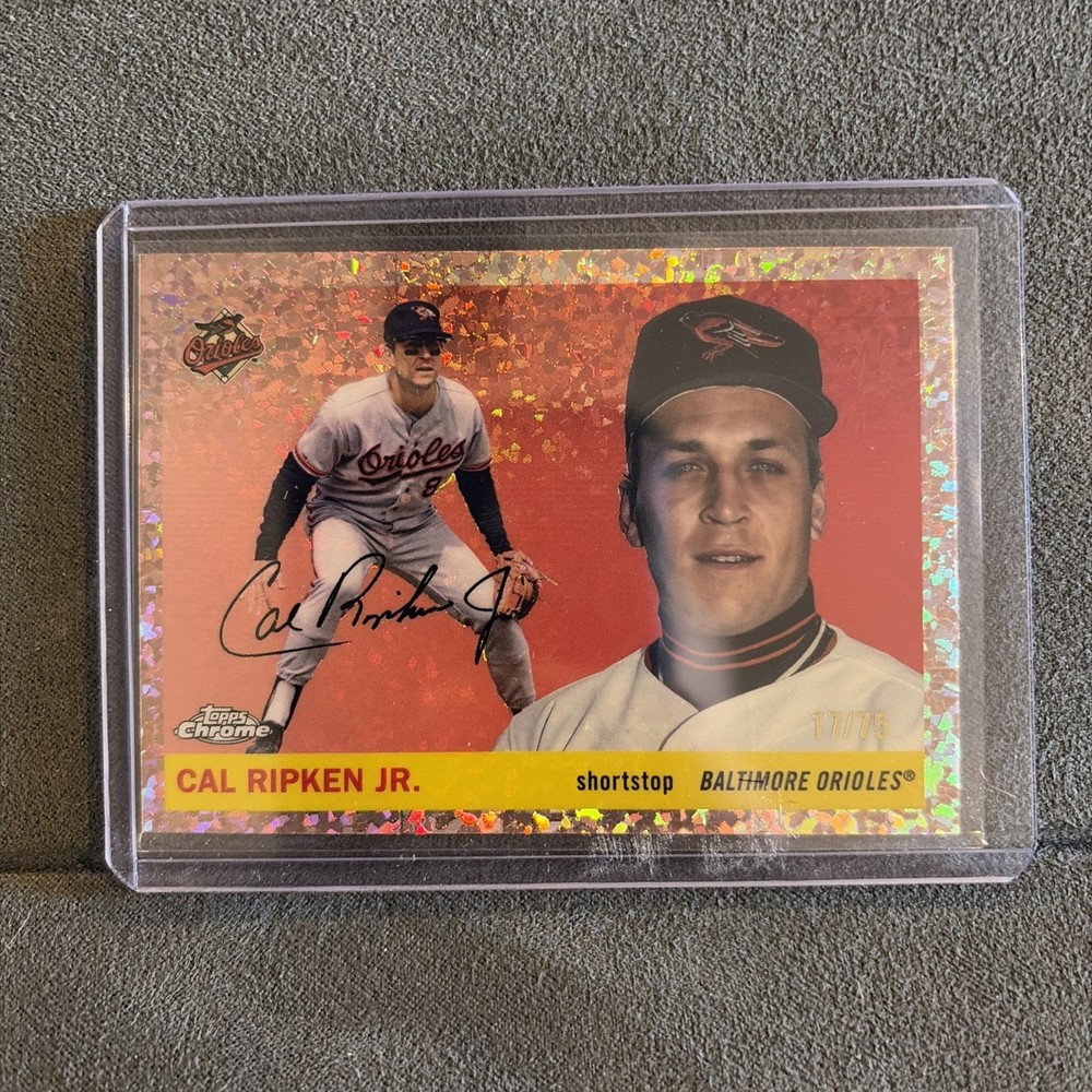 2025 Topps Chrome Platinum Cal Ripken Jr. Rose Gold Speckle /75 - Orioles