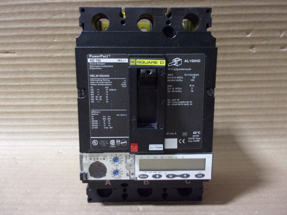 Square D HDL HDL36150U44X 3 Pole 150 Amp 600V PowerPacT Circuit Breaker