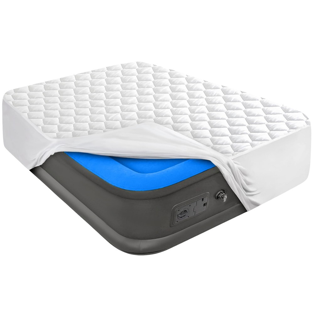 Queen Size Air Mattress Pad, Mattress Topper, Quilted Air Mattress Cover, Bre...
