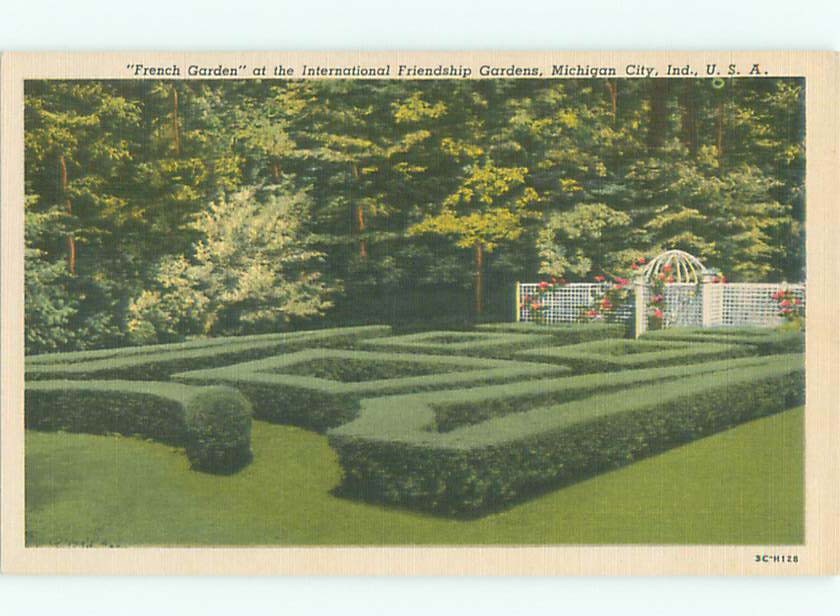 Linen GARDEN SCENE Michigan City Indiana IN m/09 AF6865