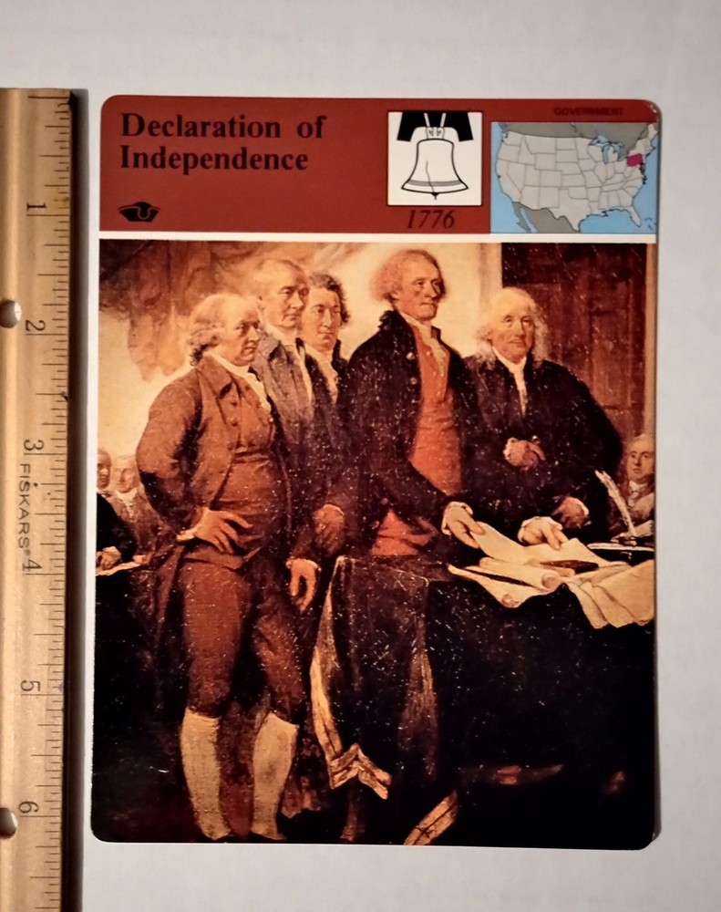 1979 Panarizon Declaration Of Independence 1776 Portrait Large Card Vintage