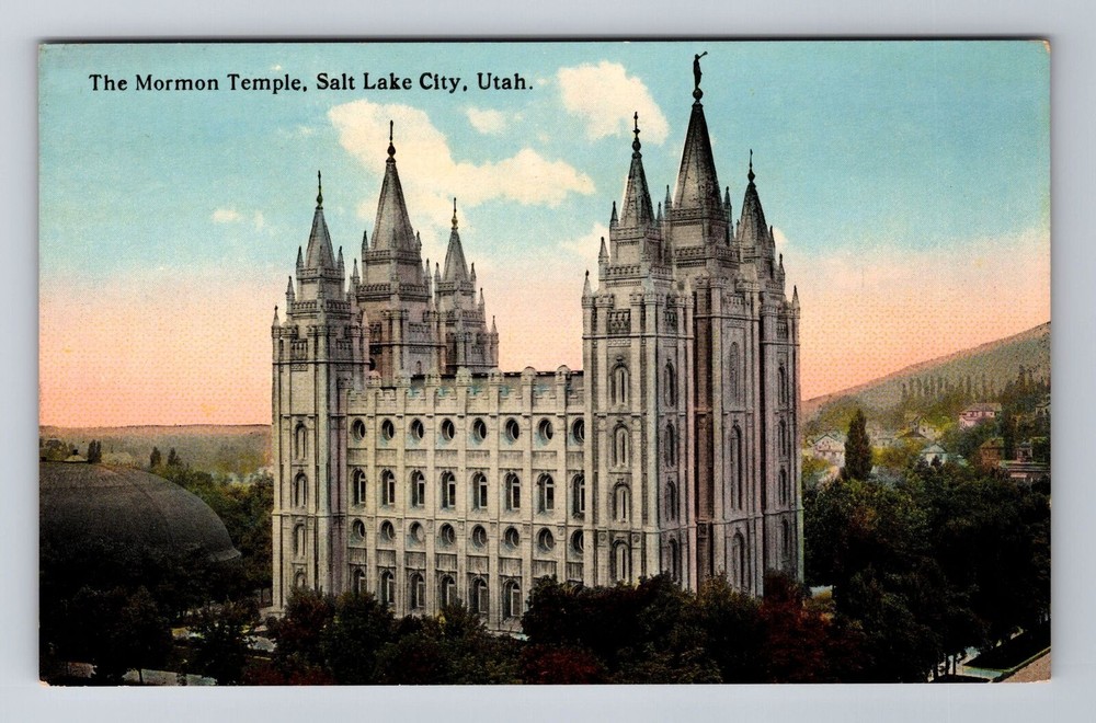 Salt Lake City UT-Utah, The Mormon Temple, Antique, Vintage Souvenir Postcard