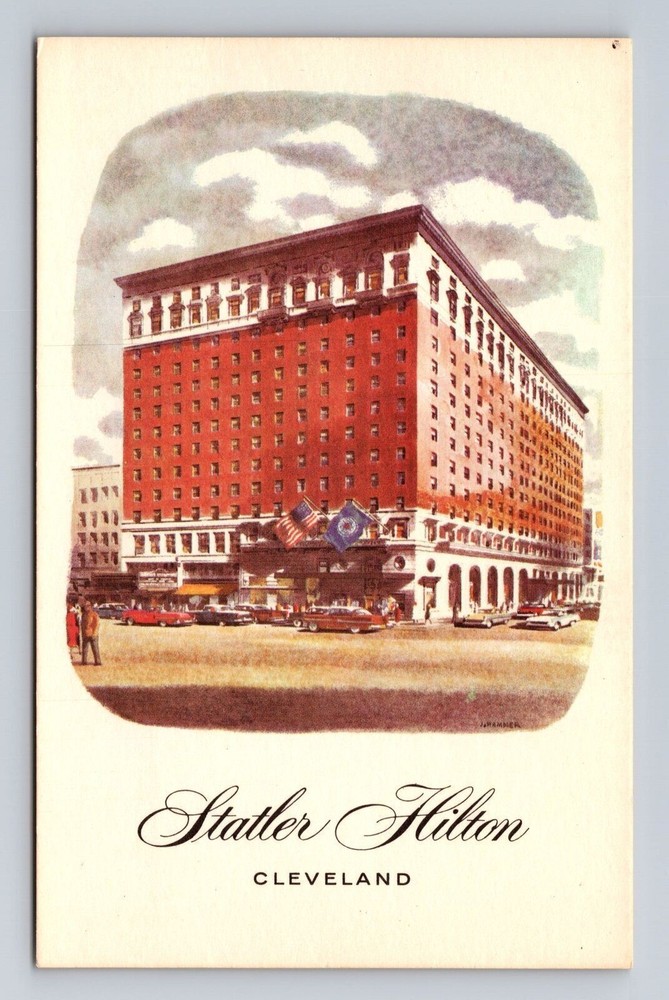 Cleveland OH-Ohio, Statler Hilton, Advertisement, Antique, Vintage Postcard