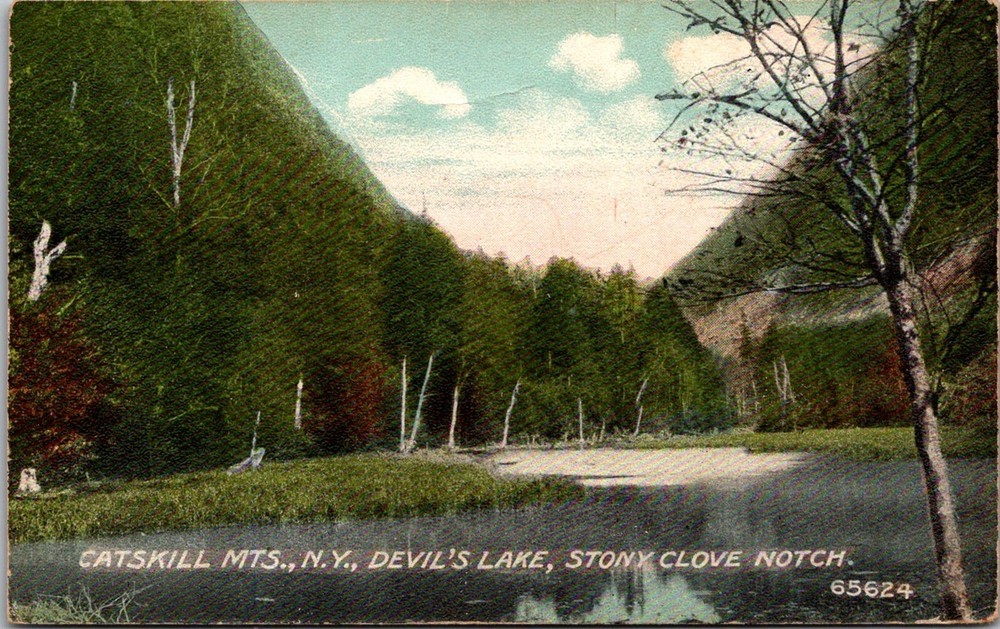 Devil's Lake, Stony Clove Notch Catskill Mountains NY Vintage Postcard X67
