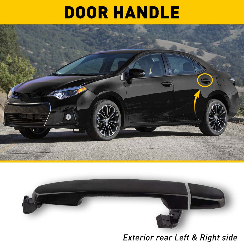 Exterior Door Handle For 2003-2013 Corolla Toyota Rear Left or Right Outer Black