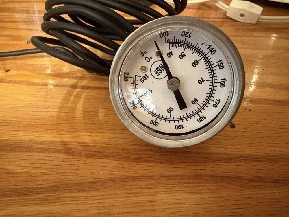 NSF Analog Dial Gauge Probe Thermometer w/ Capillary Coil °F/°C V20664002