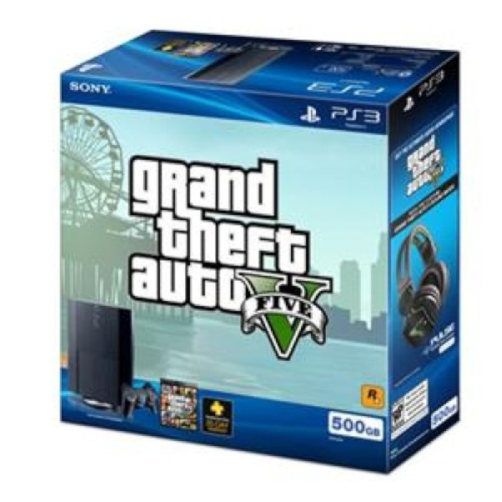 Sony PlayStation 3 Gaming Console 500GB Grand Theft Auto V Very Good 2Z