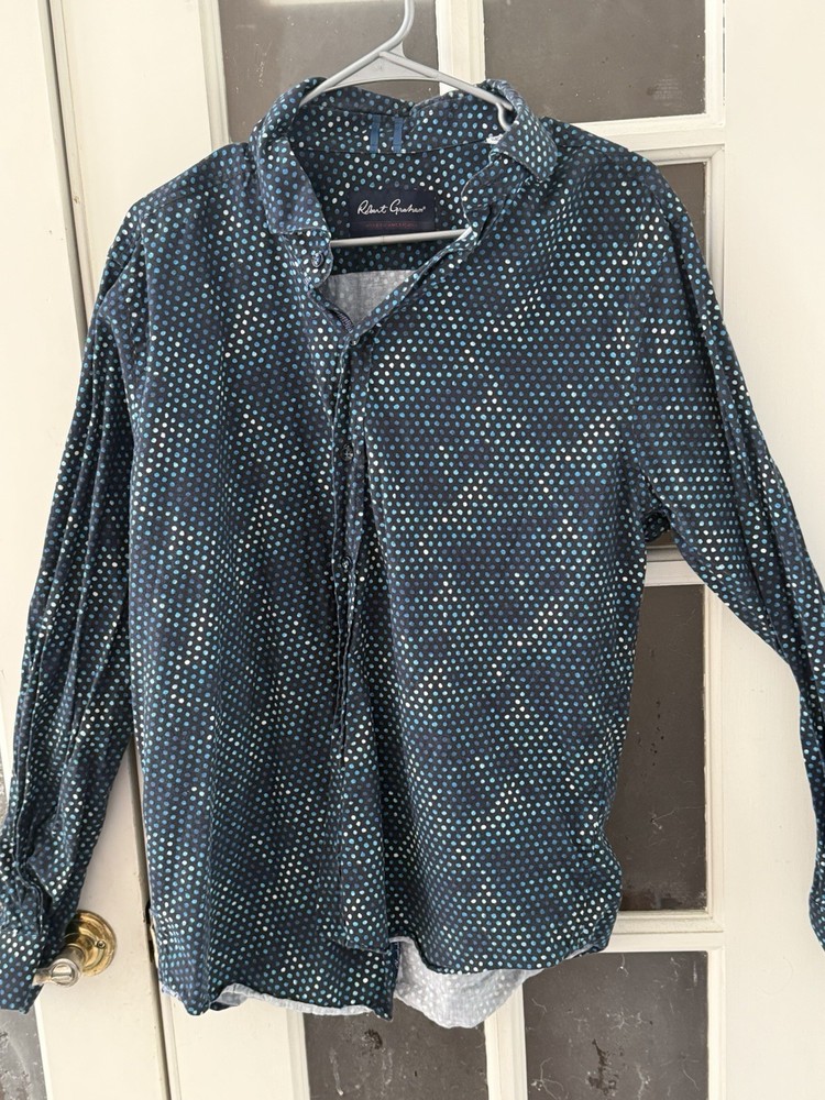 Robert Graham Modern Americana Men's Size L Long Sleeve Polka Dot Shirt