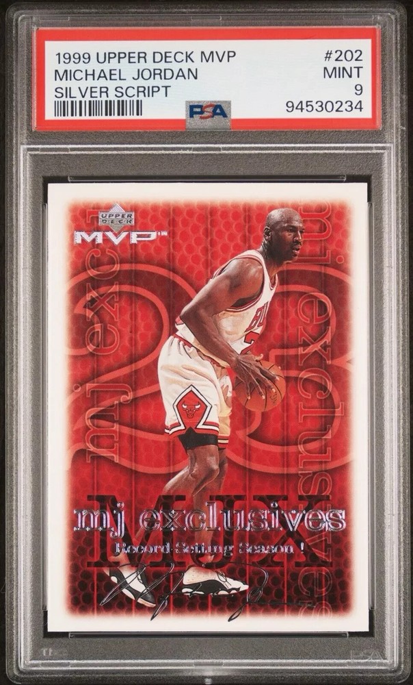 1999 Upper Deck MVP Michael Jordan #202 Silver Script PSA 9 Chicago Bulls Card