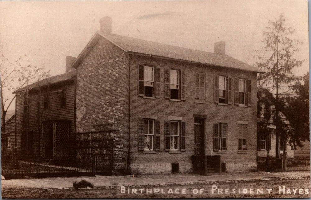 RPPC Hayes Birthplace Delaware Ohio President Rutherford B. Historic Postcard