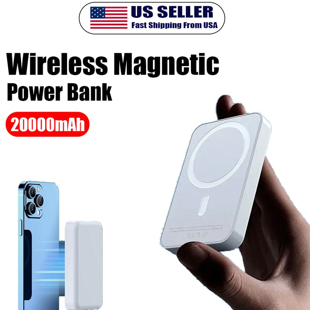20000mAh Power Bank Magnetic BatteryPack Wireless Charger for iPhone 15/14/13/12