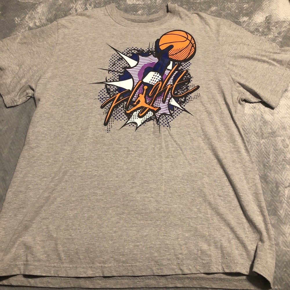 MEN'S AIR JORDAN Graphic FLIGHT T-SHIRT SIZE 2XL Gray