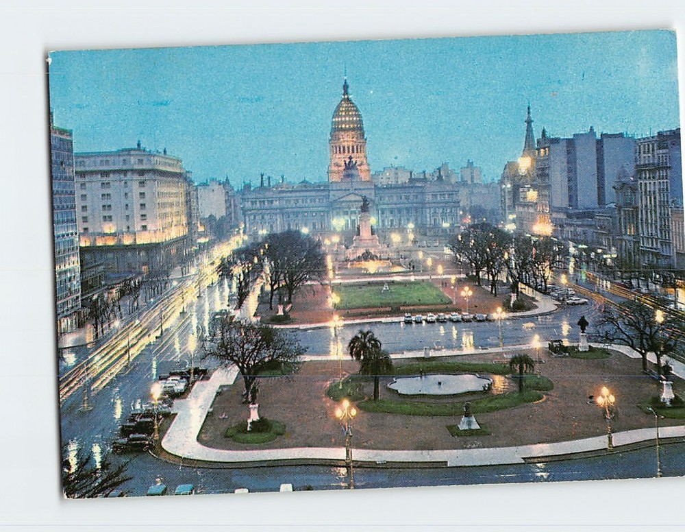 Postcard National Congress Square Buenos Aires Argentina