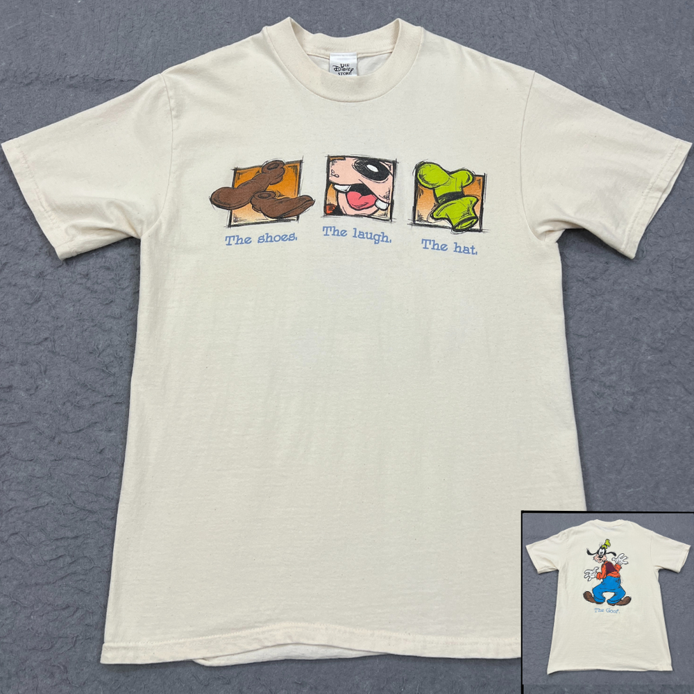 VTG Disney Goofy Shirt Adult Medium 90s The Shoes Laugh Hat Goof Stitch USA Made