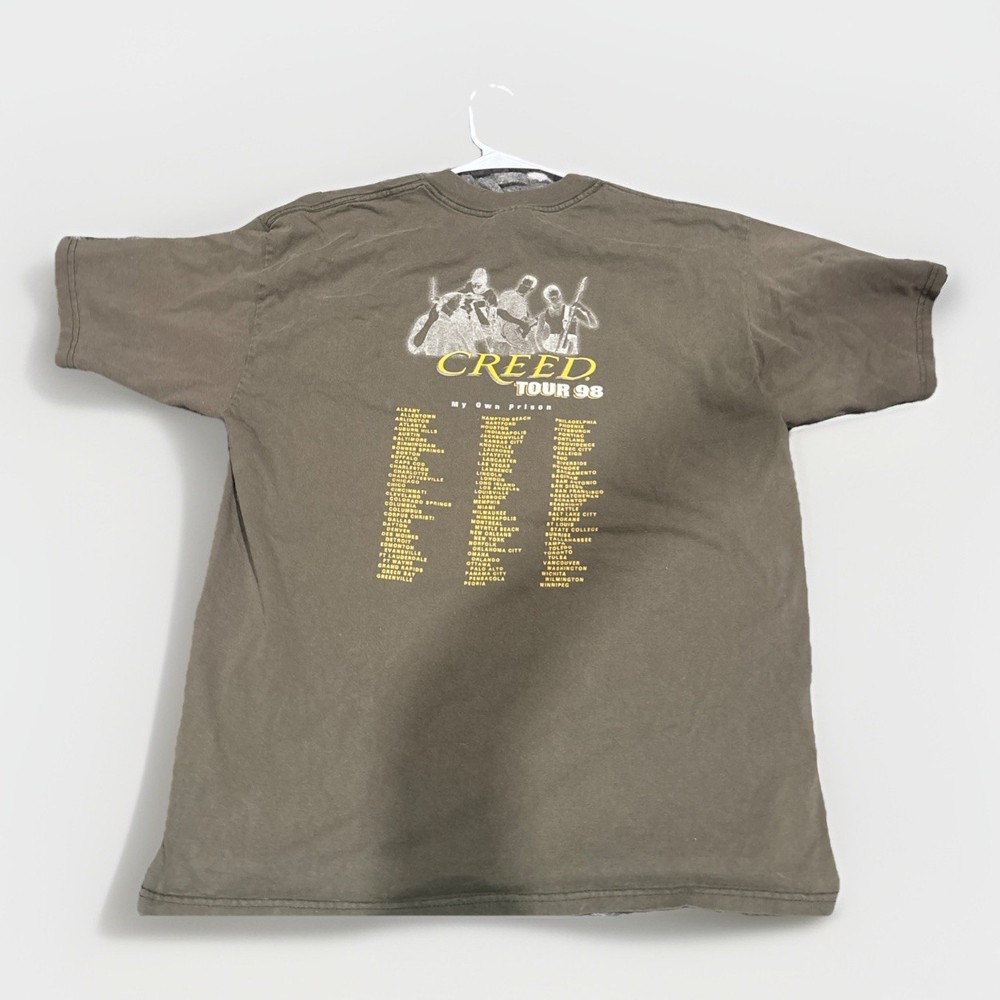 Creed 90s Vintage Tour Grunge Rock Band Green T-Shirt XL Men's Vintage 90s Tee