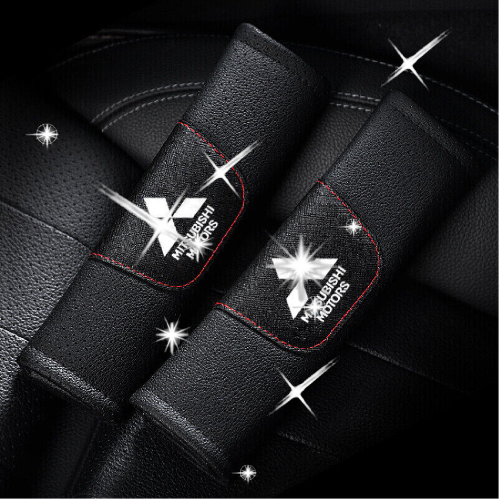 For Mitsubishi 2pcs Car Seat Belt Cover Shoulder Cushion Pad Interior Accessorie