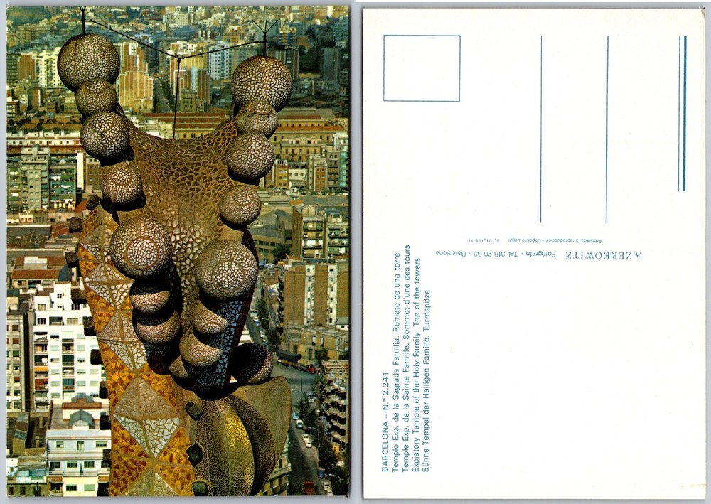 Continental Sagrada Familia Barcelona Spain Postcard