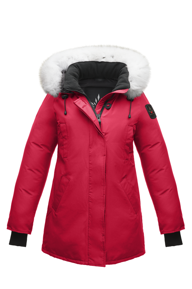 Goose Arctic Bay Aurora RED parka jacket Big Fur Canada XS S-M-L XL msrp1050
