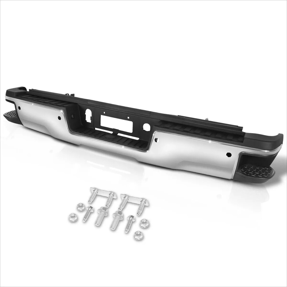For 2015-2019 Silverado Sierra 2500HD 3500 HD Chrome Rear Step Bumper w/ Sensors