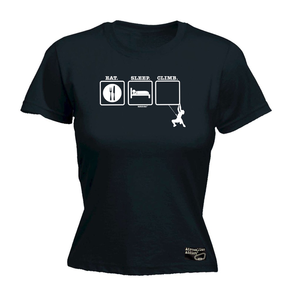 Rock Climbing Aa Eat Sleep Climb 1 - Womens T Shirt Funny T-Shirt Gift Novelty
