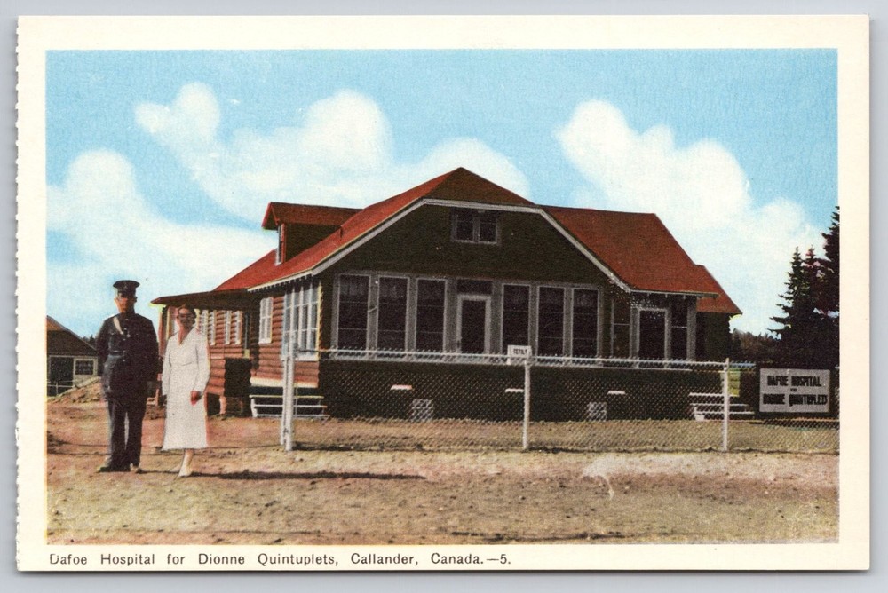 Dionne Quintuplets Dafoe Hospital Callander Canada Vintage Postcard