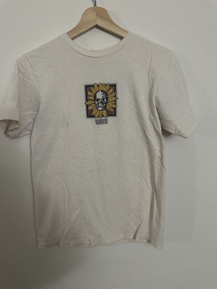 Vans Skeleton Sunflower Design T-shirt Kids Size Large