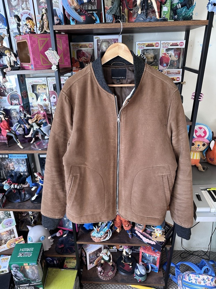 Banana Republic Moleskin Bomber Jacket Brown Sherpa Lined Men’s Large