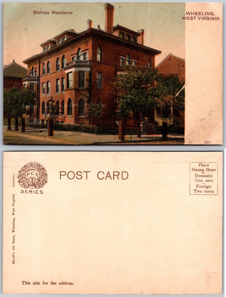 Bishops Residence Wheeling West Virginia Postcard